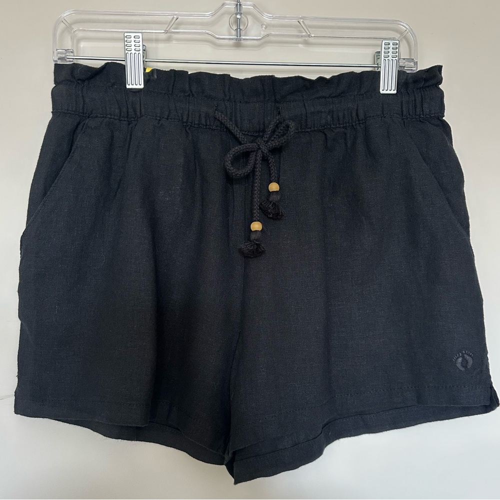 Hang Ten Black‎ High Waist Women's Shorts 55% linen 45%rayon size small